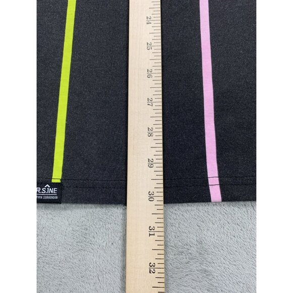 R.SINE Shirt Men Large Black Striped Bear Polo Graphic Tee Streetwear Casual Y2K - Picture 6 of 11